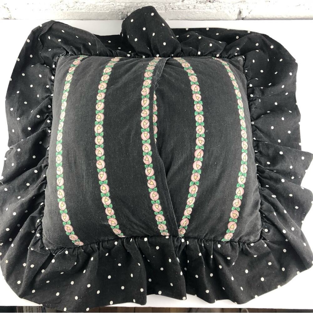 Vintage Mary Engelbreit Home Is Where The Heart Is Ruffle Pillow - Picture 3 of 5